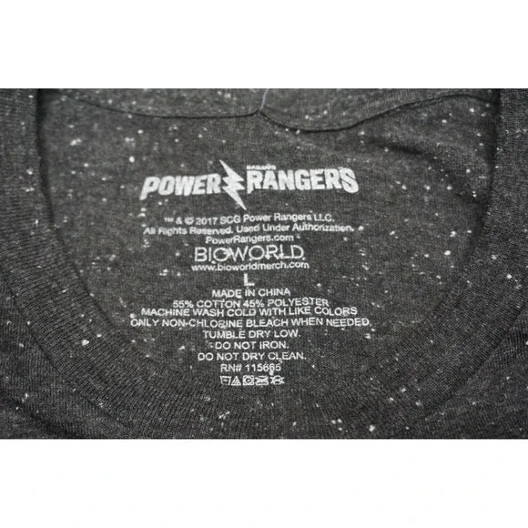 Saban's Power Rangers Movie Men Large Black Nep Bioworld T-Shirt NEW - Picture 5 of 11